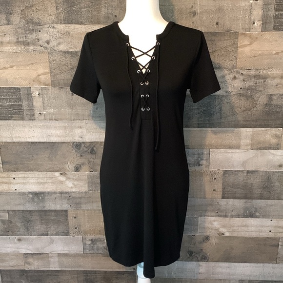 White House Black Market Dresses & Skirts - White House Black Market Black Dress With Tie Front